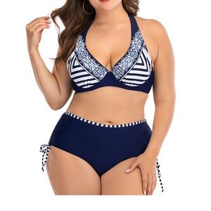 Cute blue and white bikini